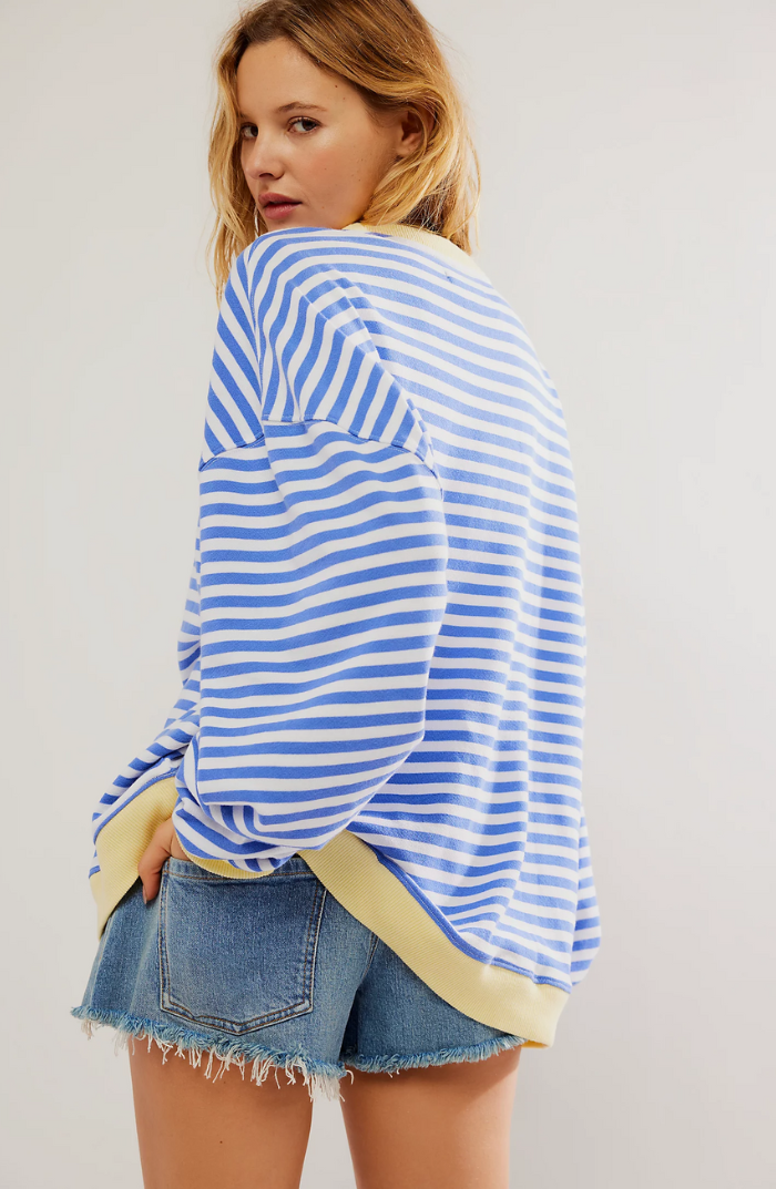 Willa-Rose Neon Trim Striped Sweatshirt