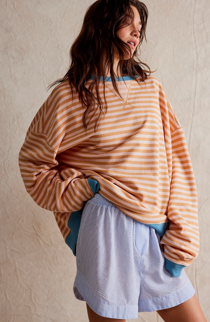 Willa-Rose Neon Trim Striped Sweatshirt