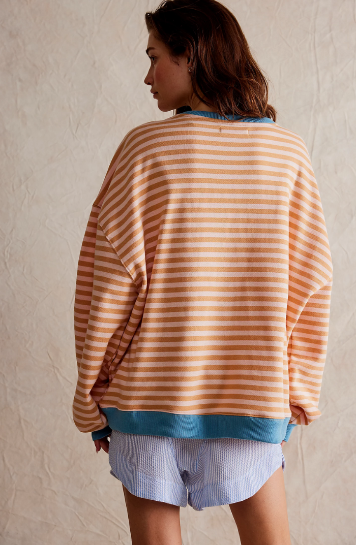 Willa-Rose Neon Trim Striped Sweatshirt