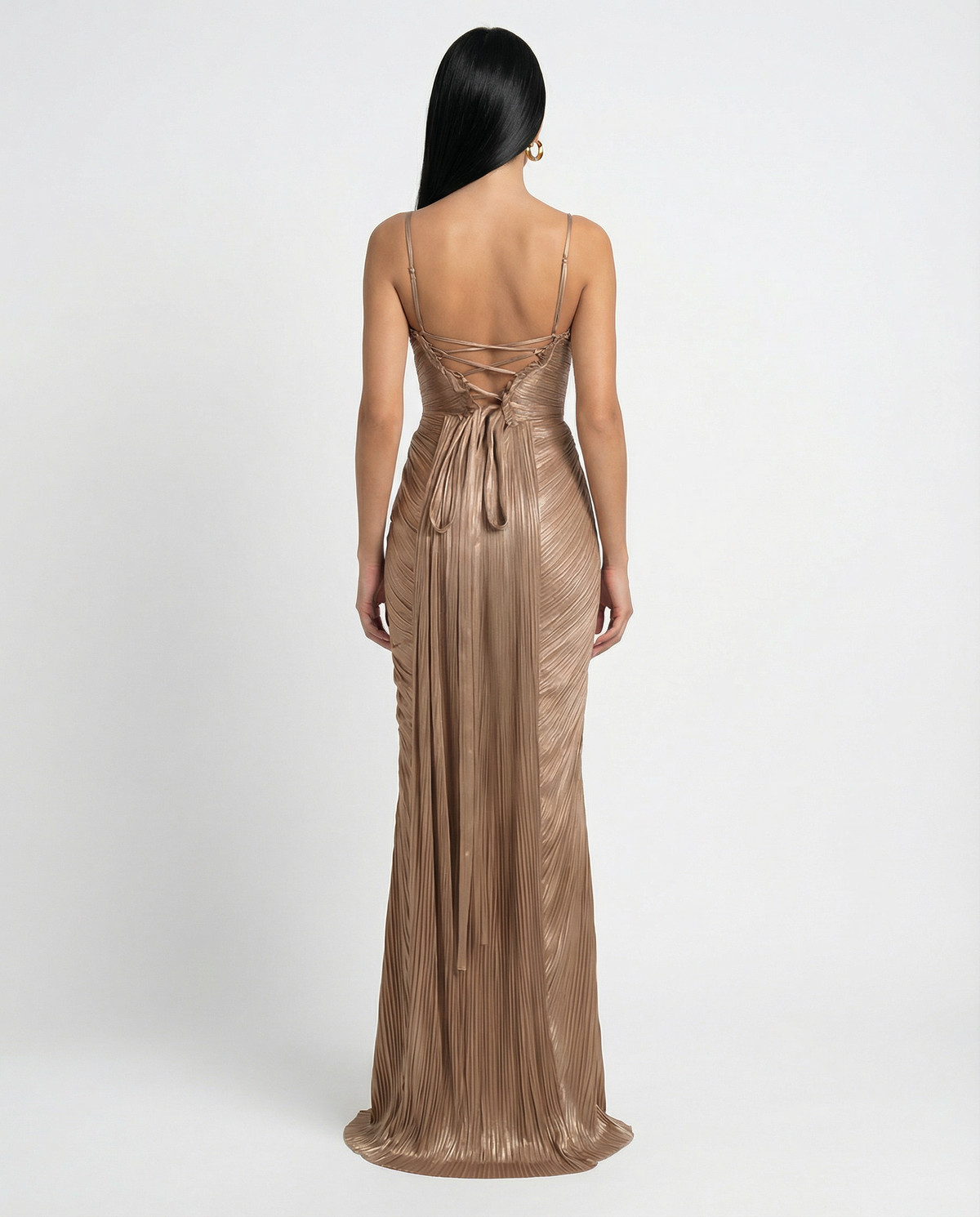 Women’s Pleated Corset Maxi Dress