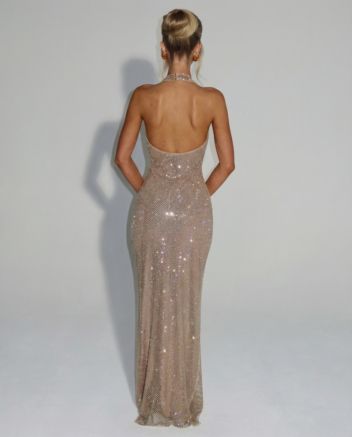 Women’s Sequin Halter Neck Maxi Dress