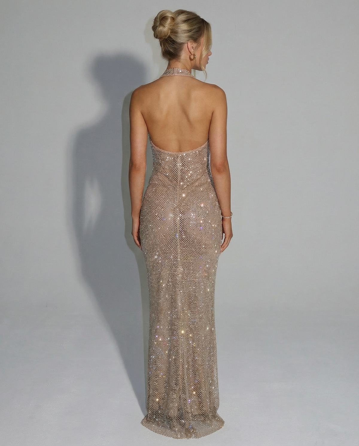 Women’s Sequin Halter Neck Maxi Dress