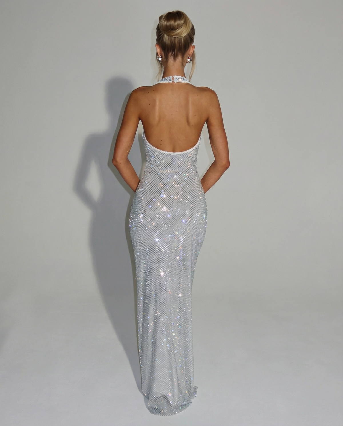 Women’s Sequin Halter Neck Maxi Dress