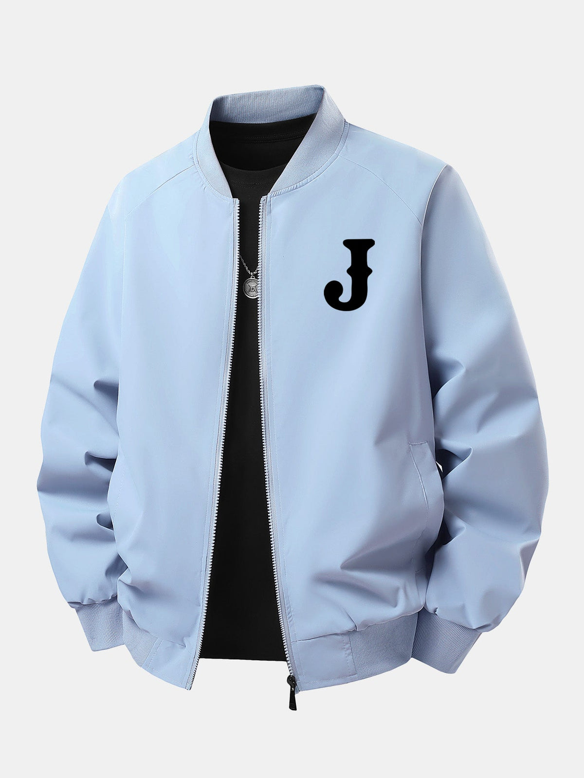 Men's Relaxed Fit Bomber Jacket – Printed Zip-Up Lightweight Casual Outerwear for Autumn and Everyday Streetwear