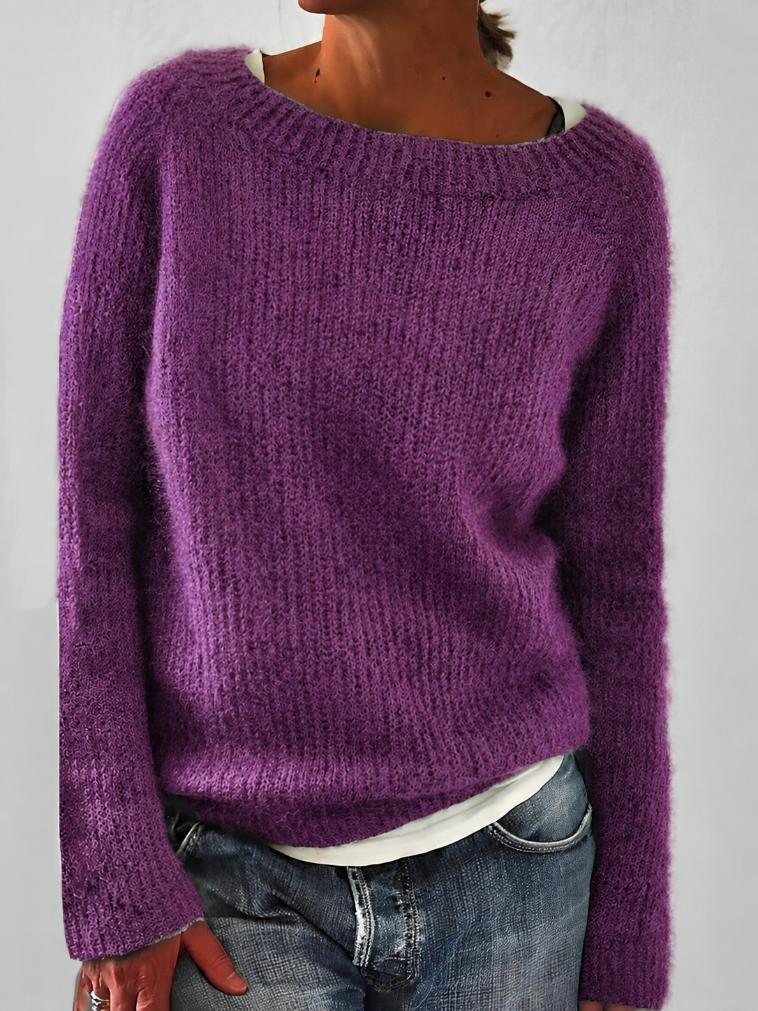 Tilda Fluffy Wide Neck Sweater