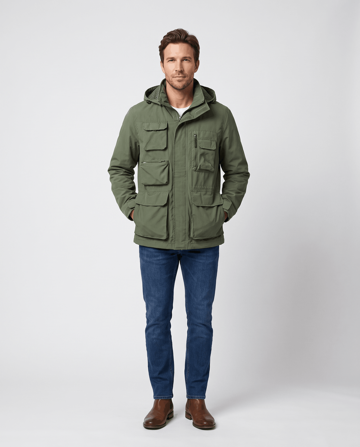 Parka Jacket for Men – Warm Padded Lining, Hooded & Multi-Pocket | Rob