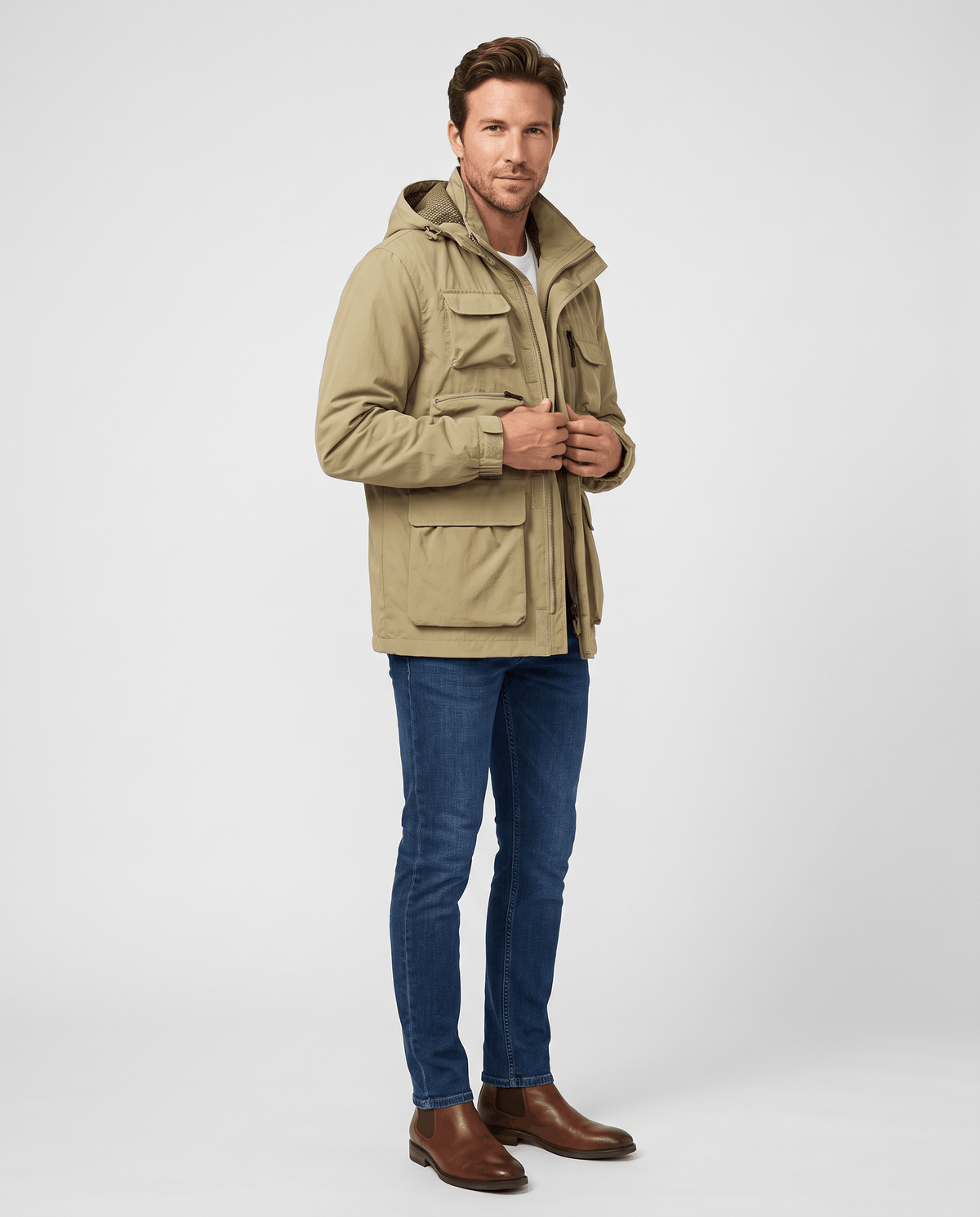 Parka Jacket for Men – Warm Padded Lining, Hooded & Multi-Pocket | Rob