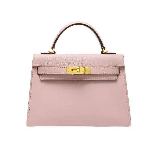 Fiorenza Top Handle Flap Vegan Leather Handbag - Compact Crossbody with Detachable Strap