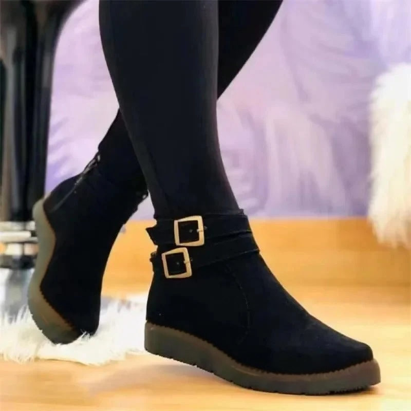 Quintessa | Double Buckle Strap Ankle Boots
