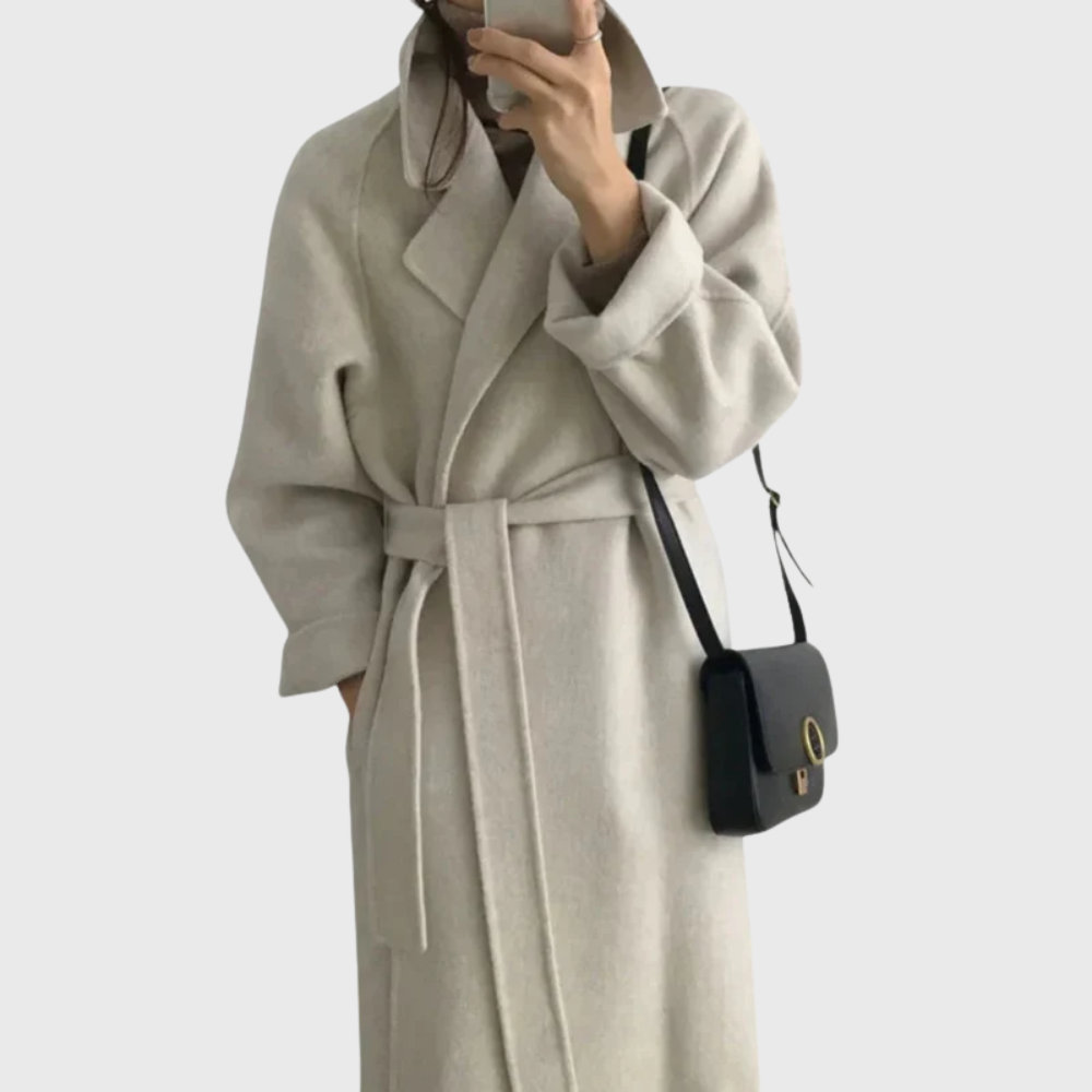 Women's Wool Blend Belted Coat | Longline Winter Coat