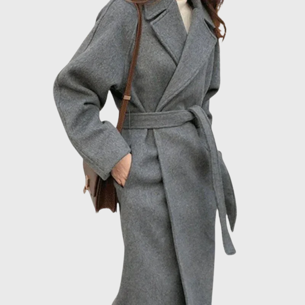 Women's Wool Blend Belted Coat | Longline Winter Coat
