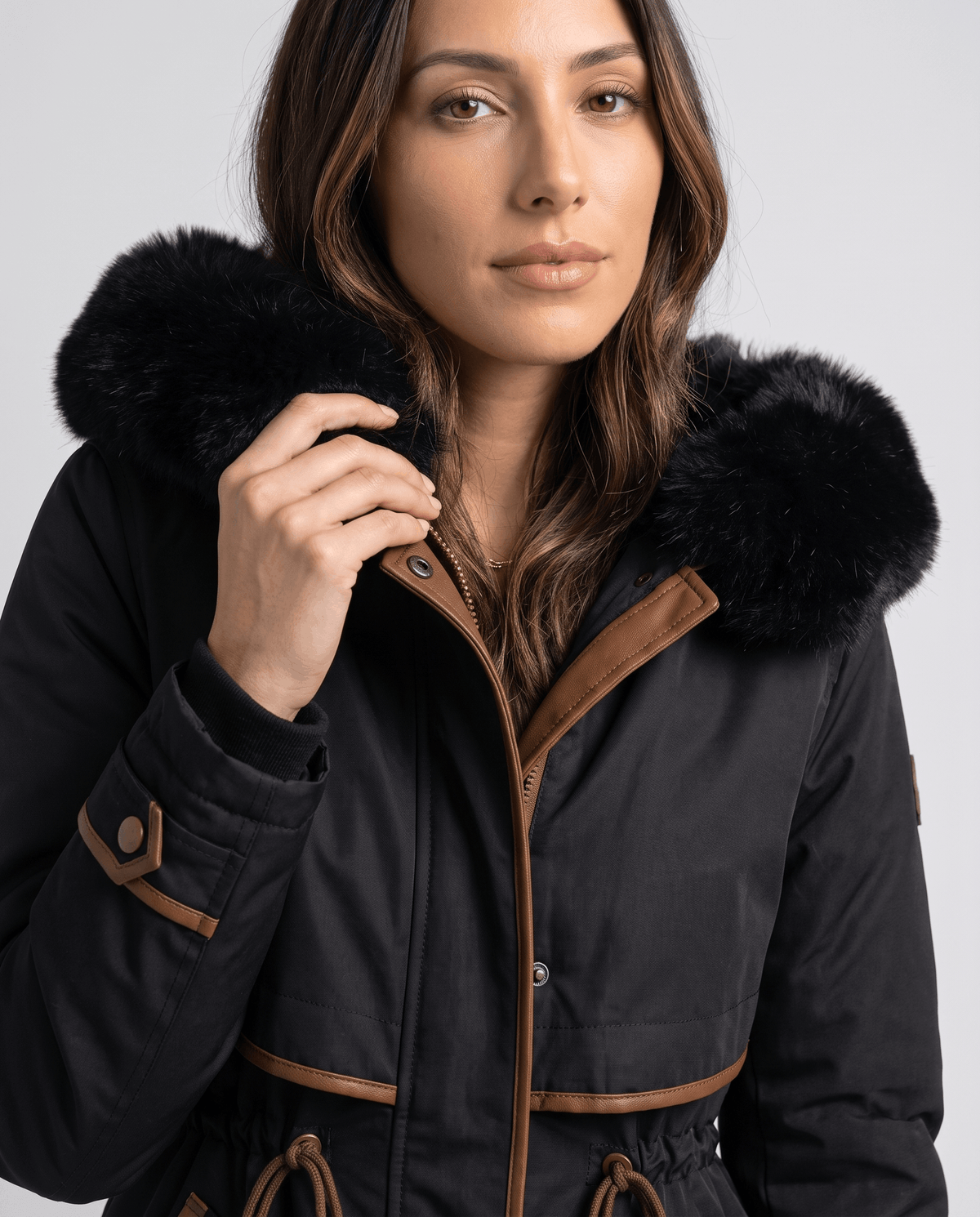 Plush Hood Trim Winter Parka – Cozy Lined & Adjustable Waist | Althea