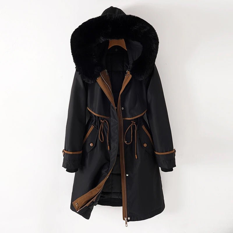 Plush Hood Trim Winter Parka – Cozy Lined & Adjustable Waist | Althea