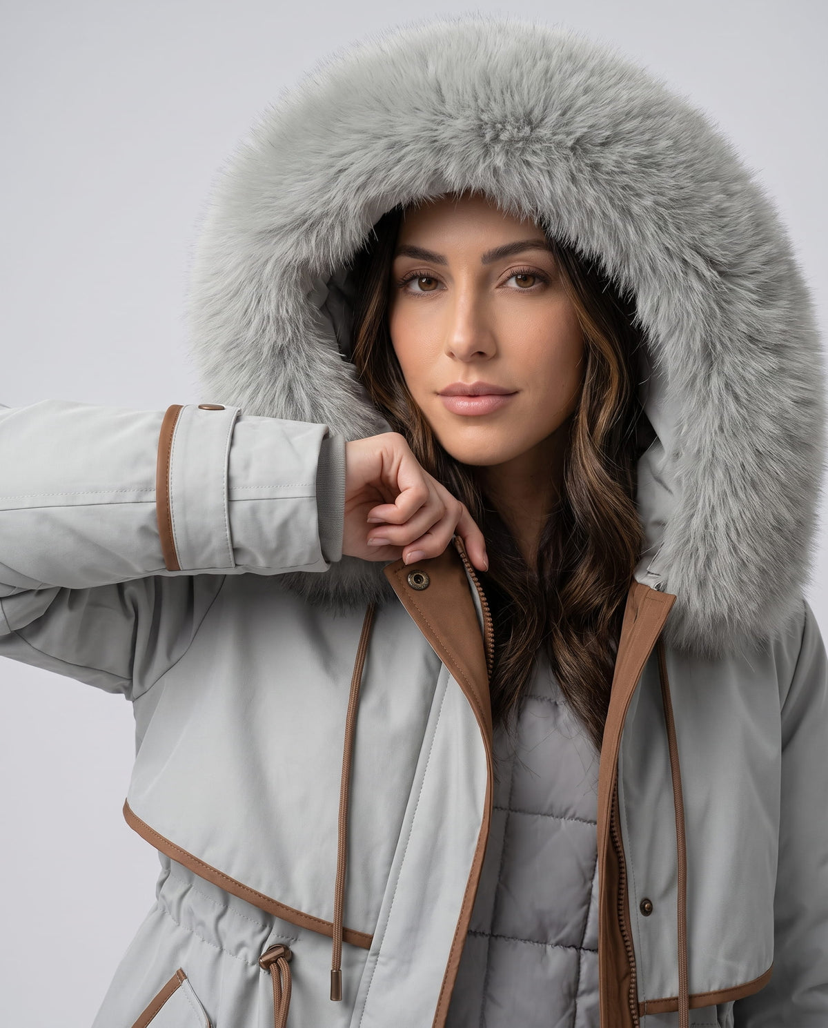 Plush Hood Trim Winter Parka – Cozy Lined & Adjustable Waist | Althea