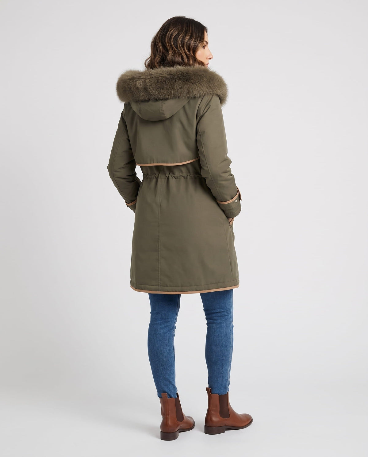 Plush Hood Trim Winter Parka – Cozy Lined & Adjustable Waist | Althea