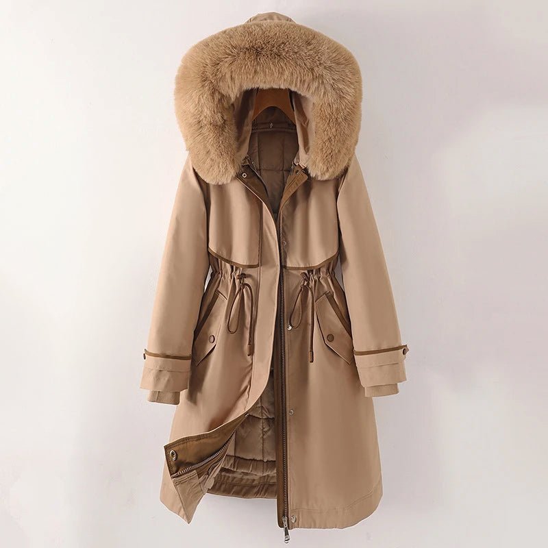 Plush Hood Trim Winter Parka – Cozy Lined & Adjustable Waist | Althea