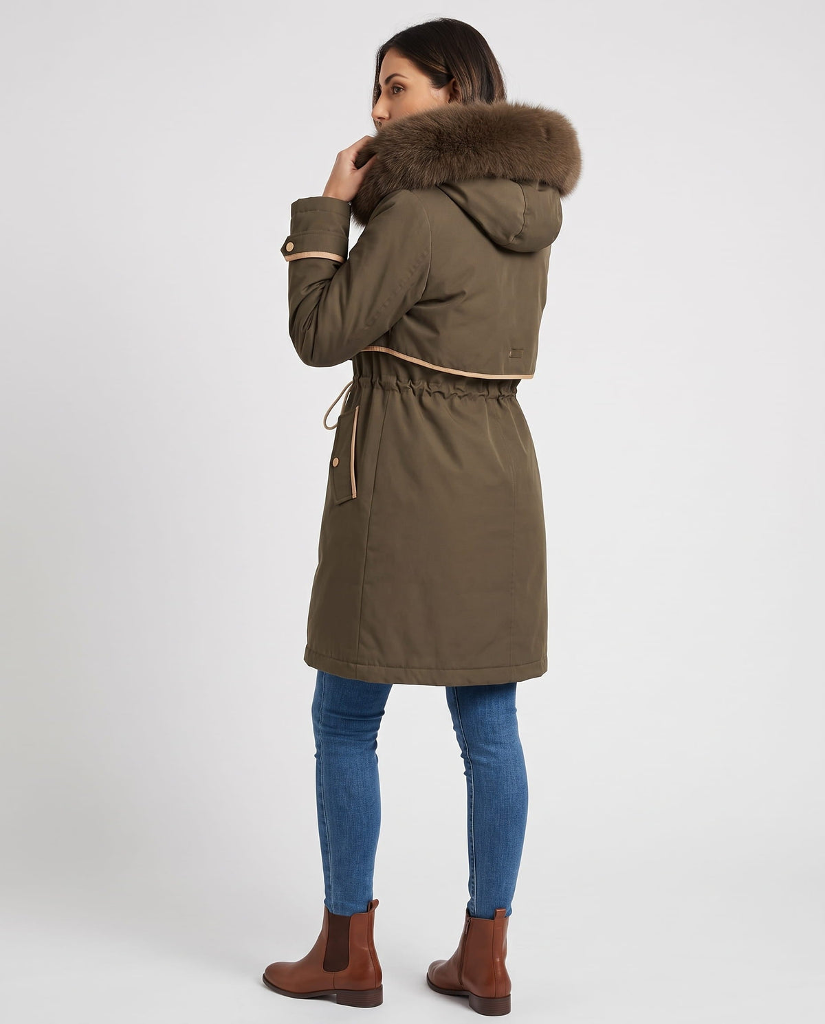 Plush Hood Trim Winter Parka – Cozy Lined & Adjustable Waist | Althea
