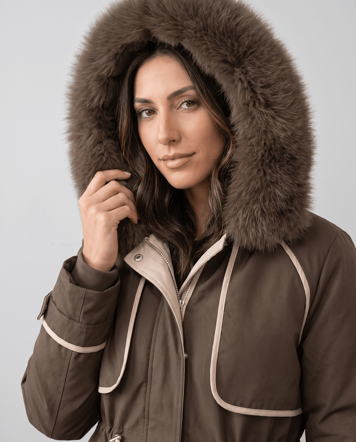 Plush Hood Trim Winter Parka – Cozy Lined & Adjustable Waist | Althea
