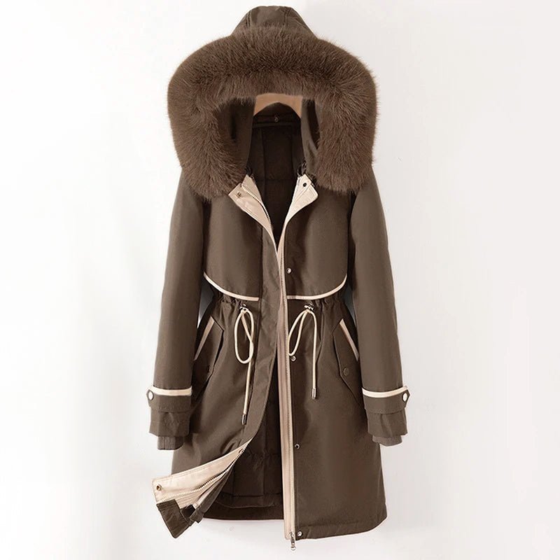 Plush Hood Trim Winter Parka – Cozy Lined & Adjustable Waist | Althea