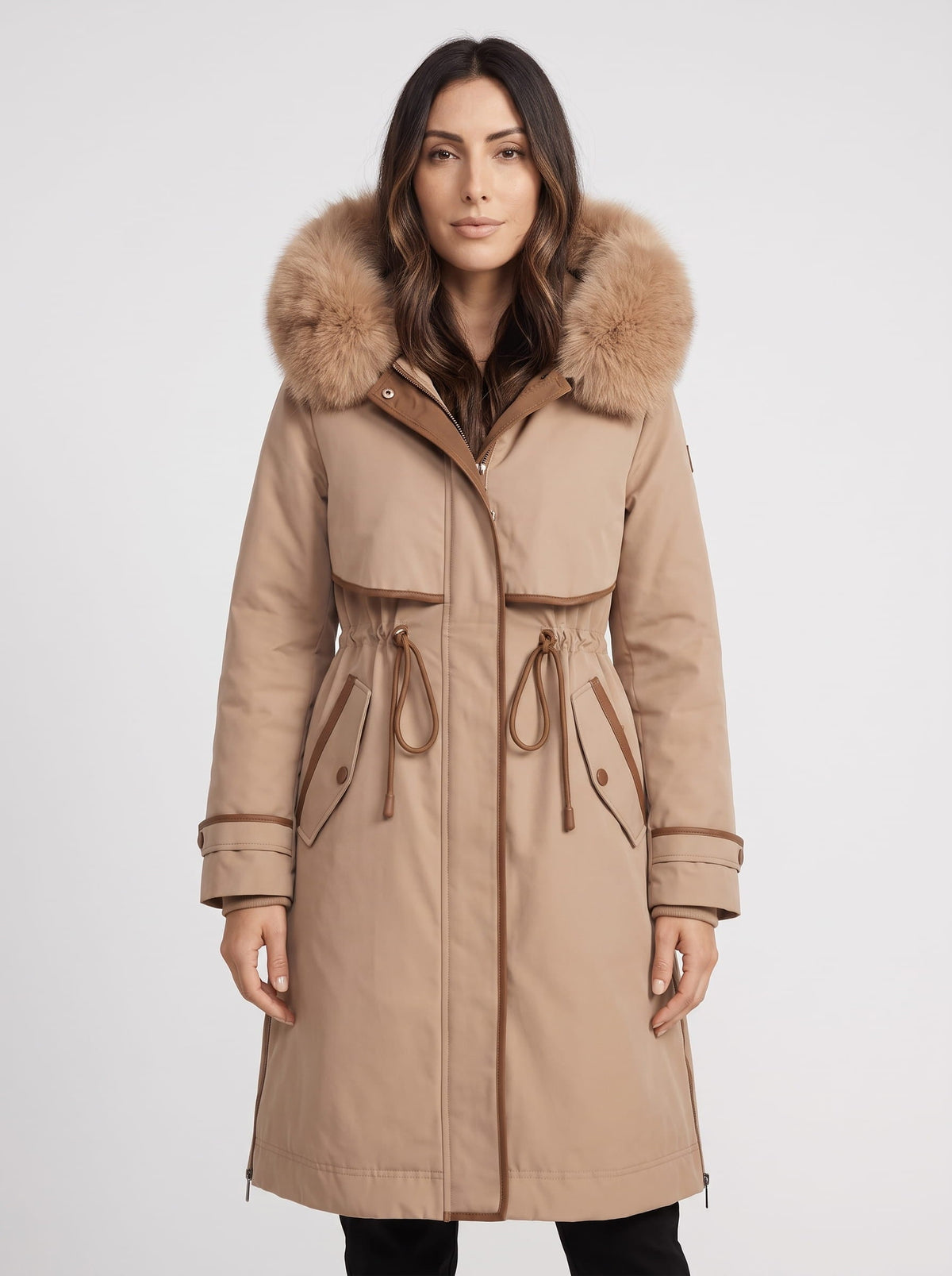Plush Hood Trim Winter Parka – Cozy Lined & Adjustable Waist | Althea