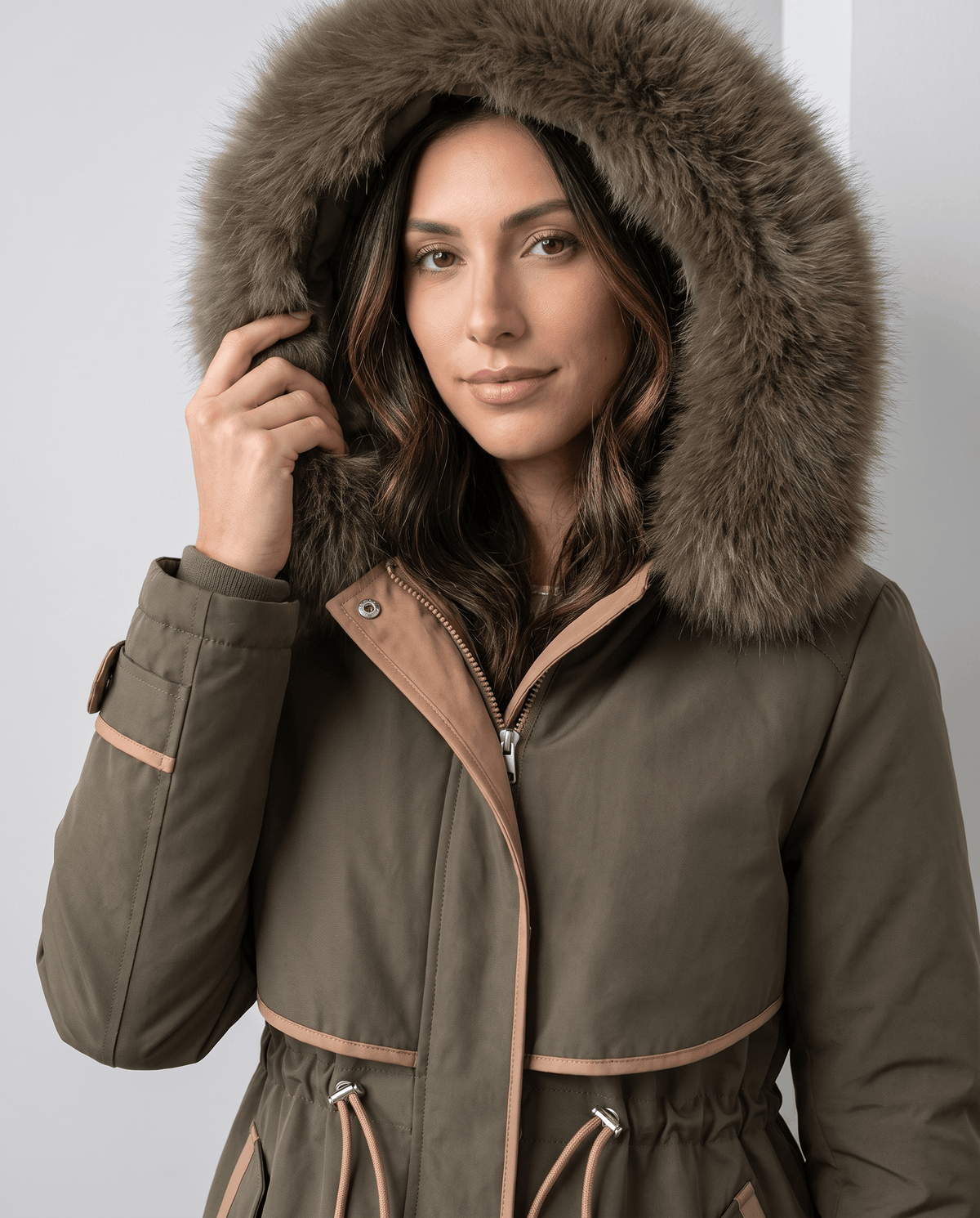 Plush Hood Trim Winter Parka – Cozy Lined & Adjustable Waist | Althea
