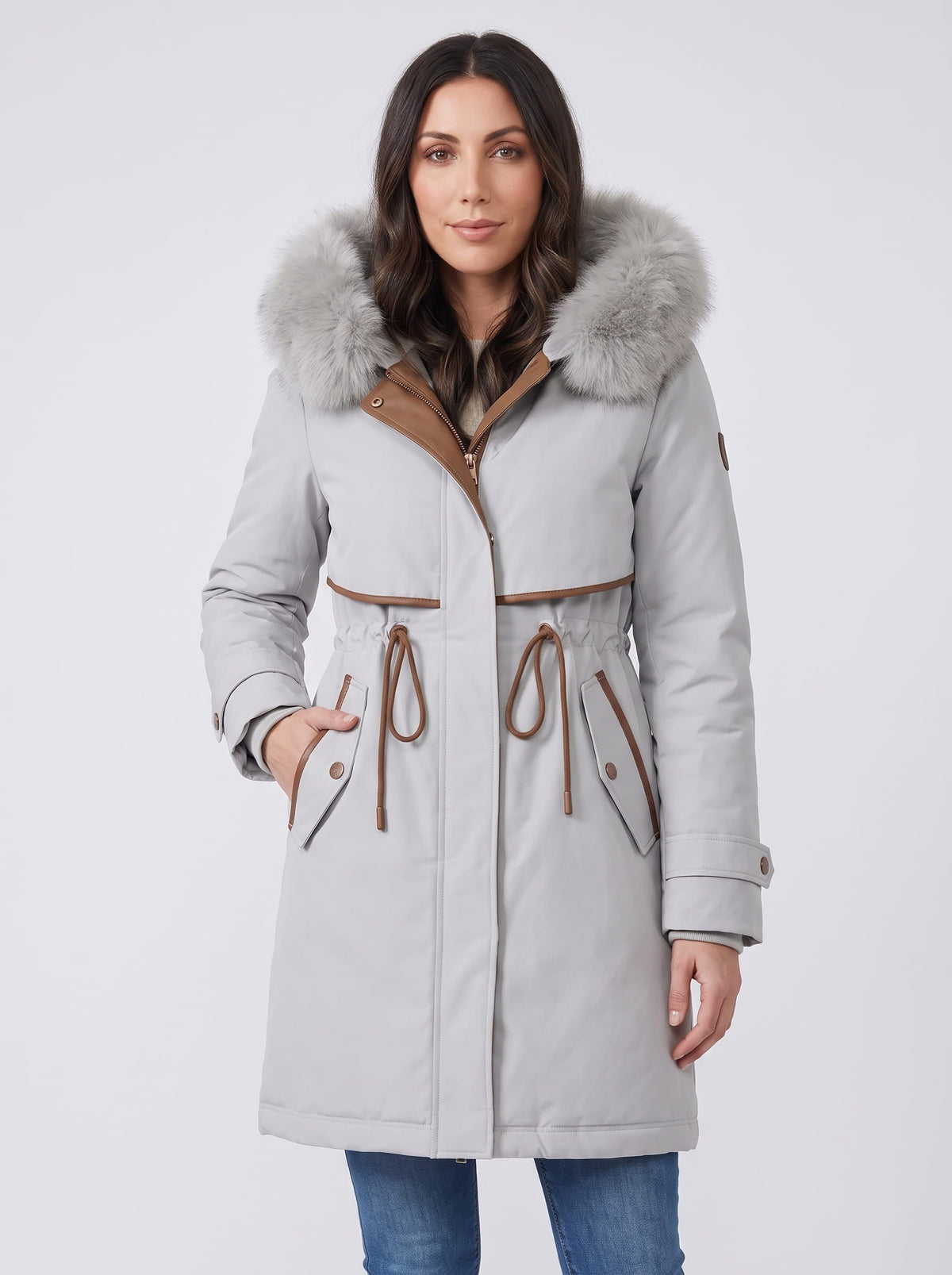 Plush Hood Trim Winter Parka – Cozy Lined & Adjustable Waist | Althea