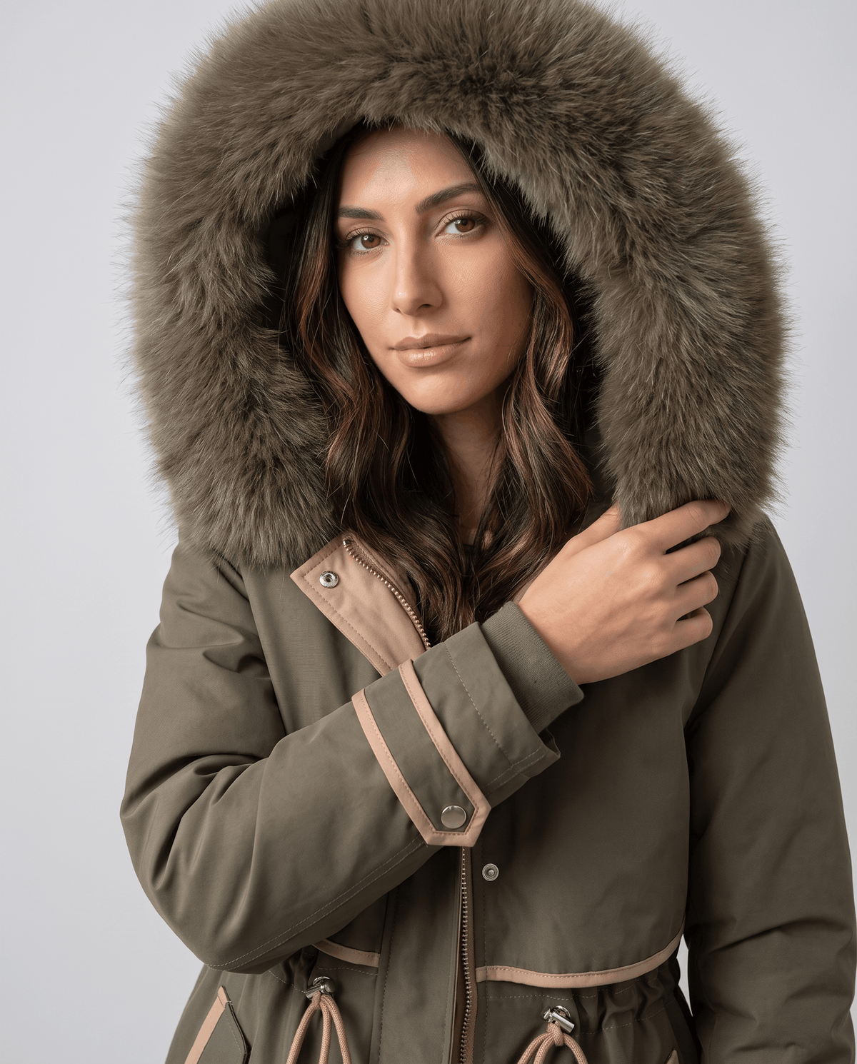 Plush Hood Trim Winter Parka – Cozy Lined & Adjustable Waist | Althea