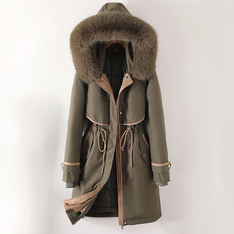 Plush Hood Trim Winter Parka – Cozy Lined & Adjustable Waist | Althea