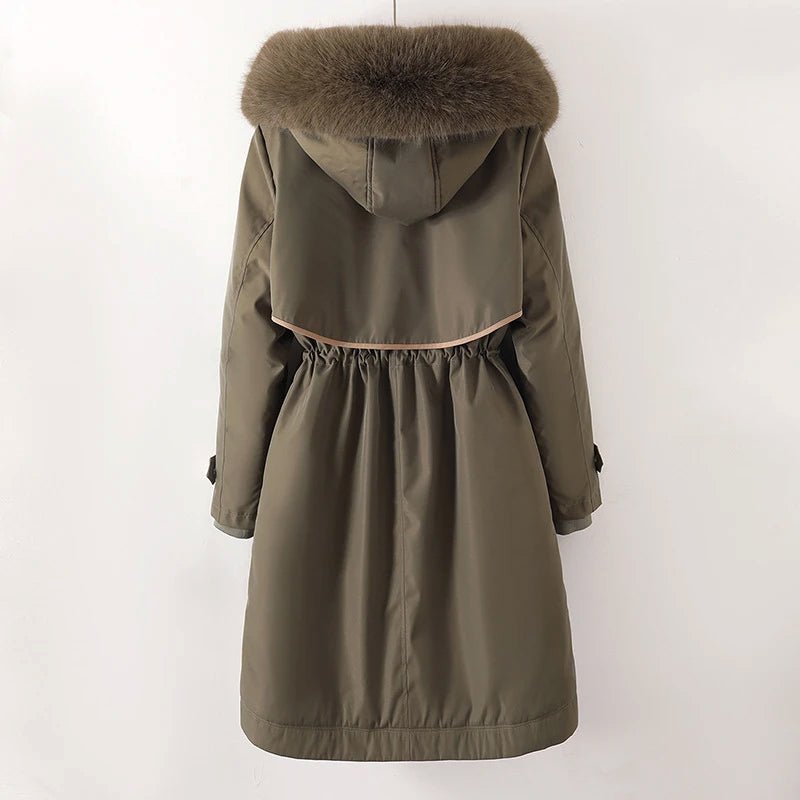 Plush Hood Trim Winter Parka – Cozy Lined & Adjustable Waist | Althea