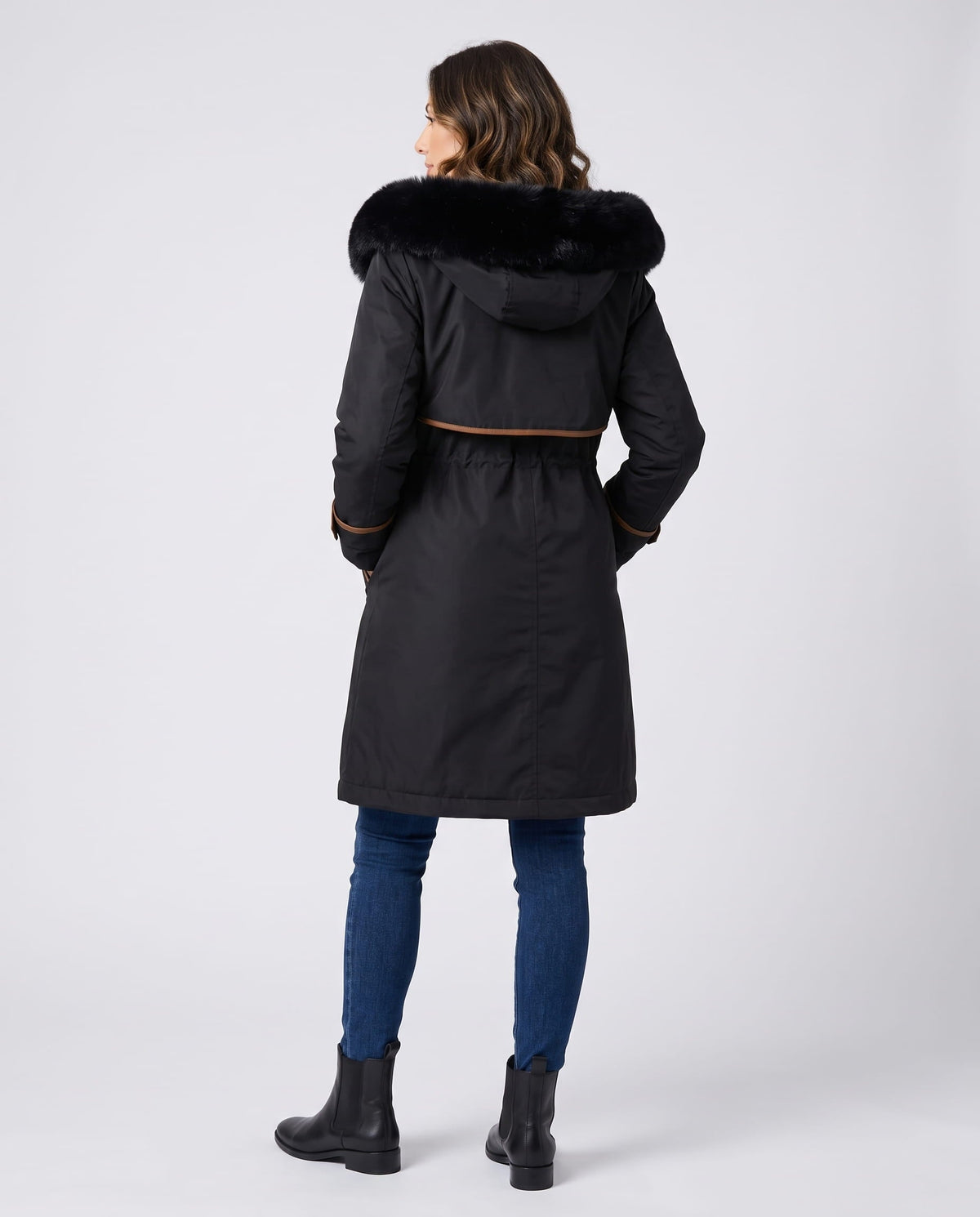 Plush Hood Trim Winter Parka – Cozy Lined & Adjustable Waist | Althea