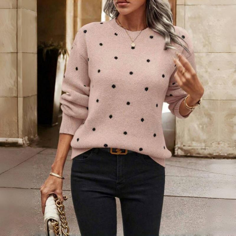 Juno-Skye Polka Dot Crewneck Sweater