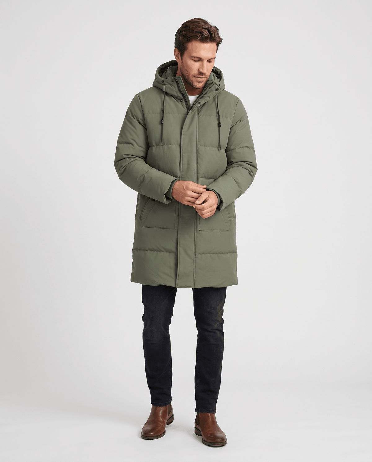 Puffer Parka Jacket for Men – Hooded, Longline & Layer-Friendly | Arlo