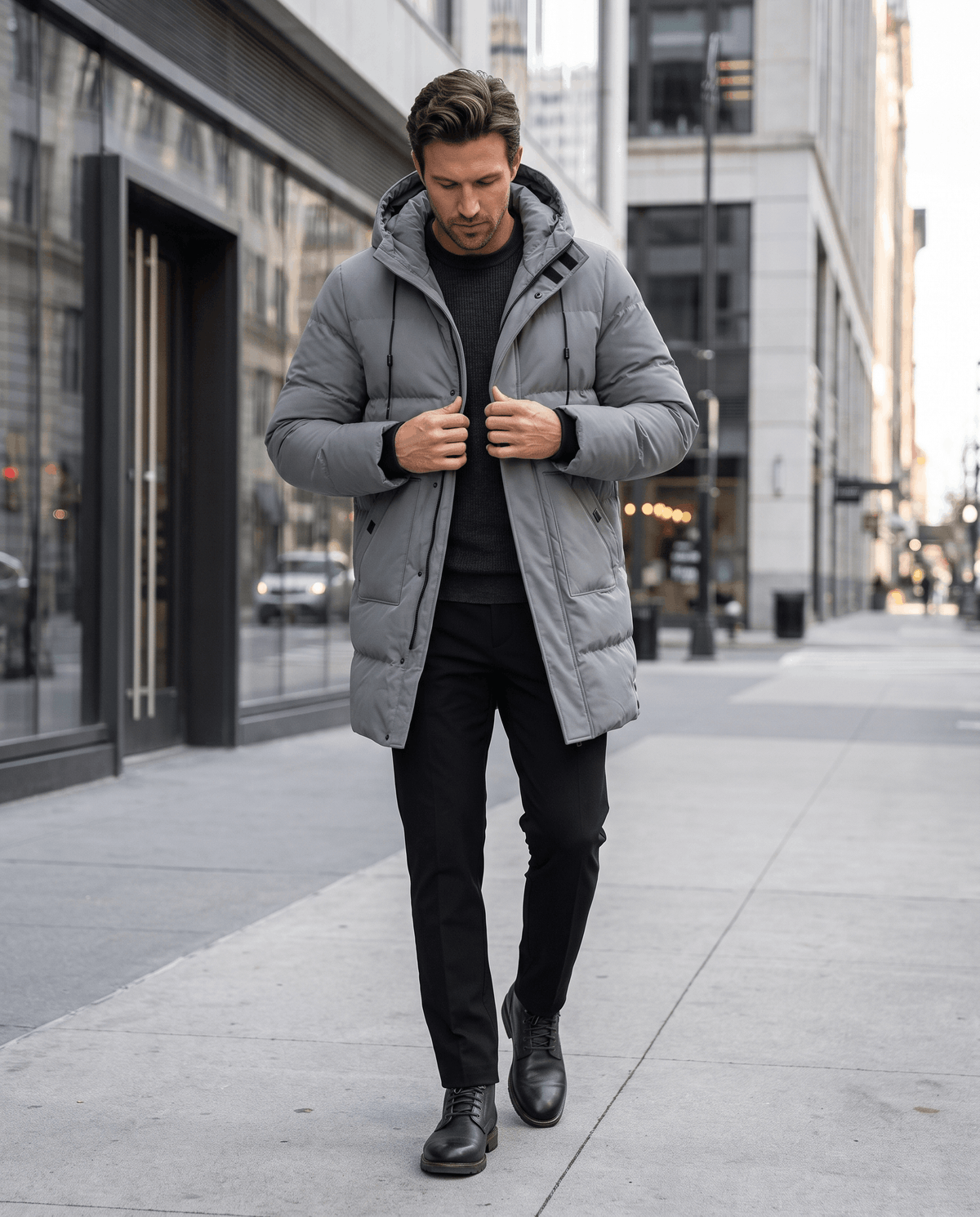 Puffer Parka Jacket for Men – Hooded, Longline & Layer-Friendly | Arlo