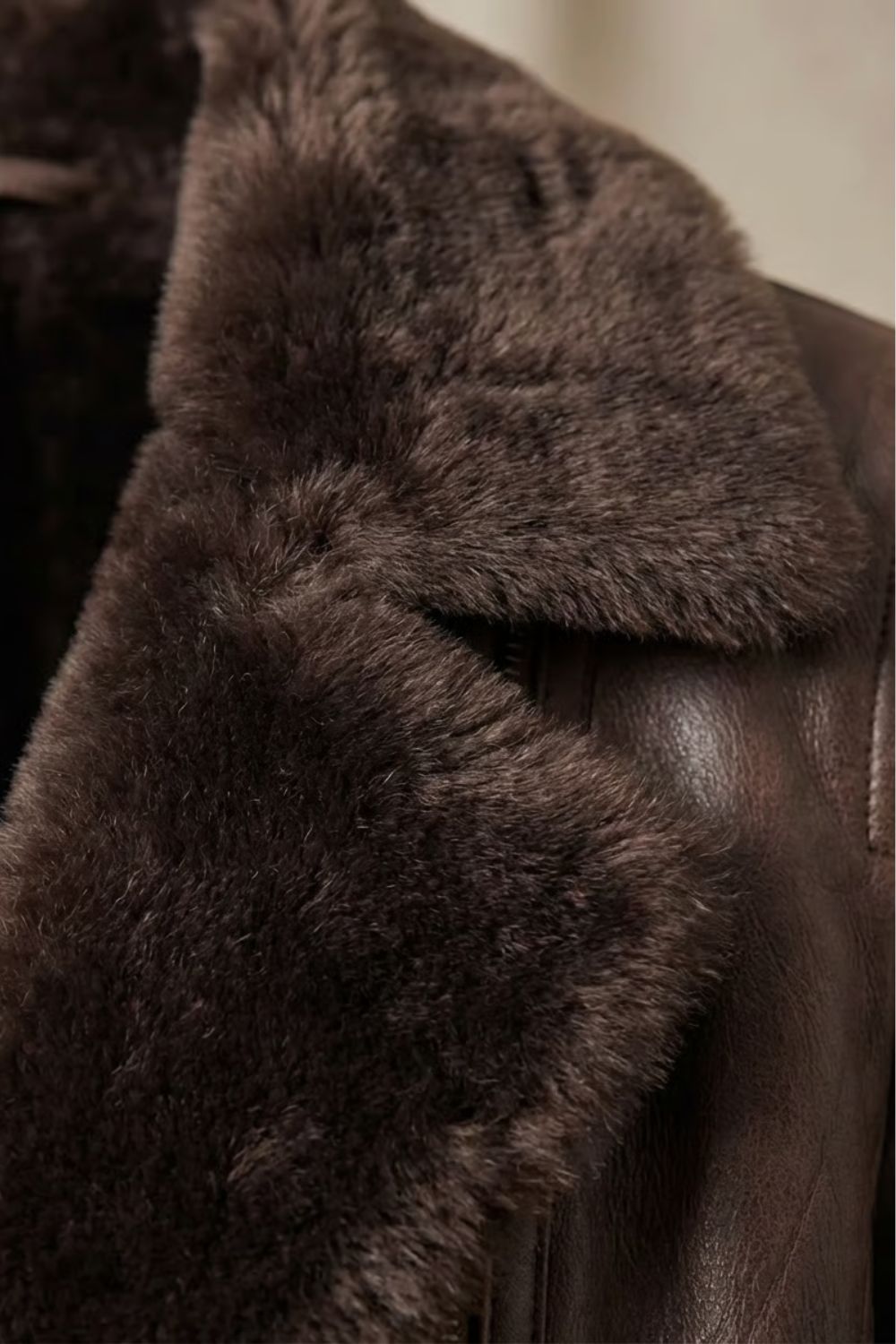 Women’s Faux Fur Collar Leather Look Jacket