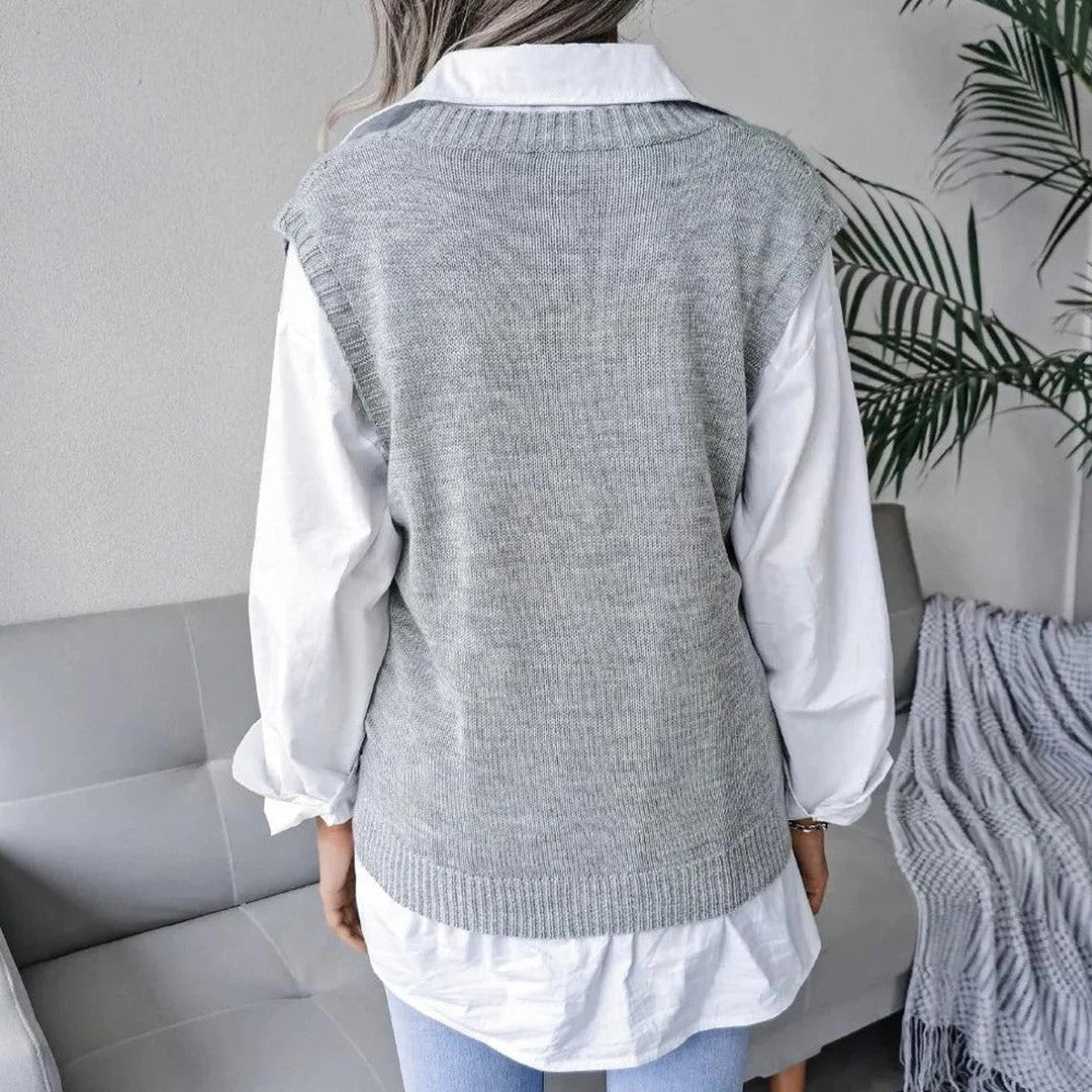 Vida Cable Pointelle Sweater Vest