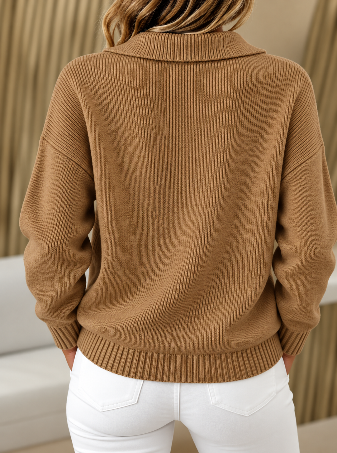 Frankie Cashmere-Feel Polo Sweater