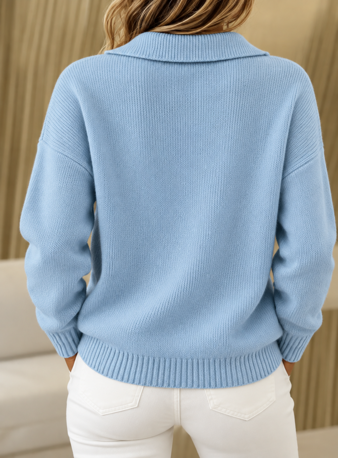 Frankie Cashmere-Feel Polo Sweater