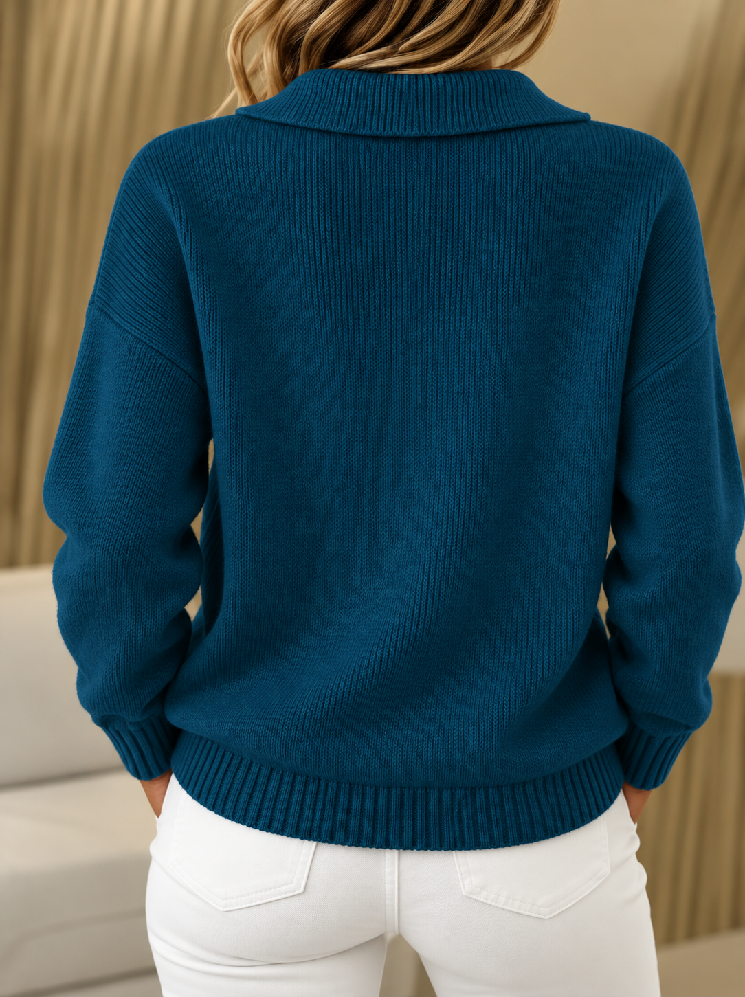 Frankie Cashmere-Feel Polo Sweater