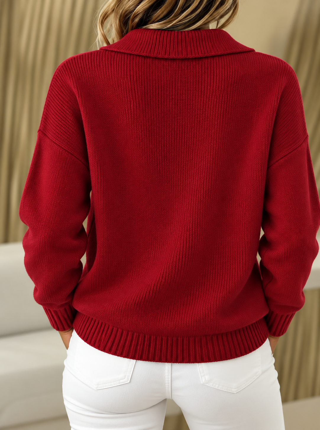 Frankie Cashmere-Feel Polo Sweater