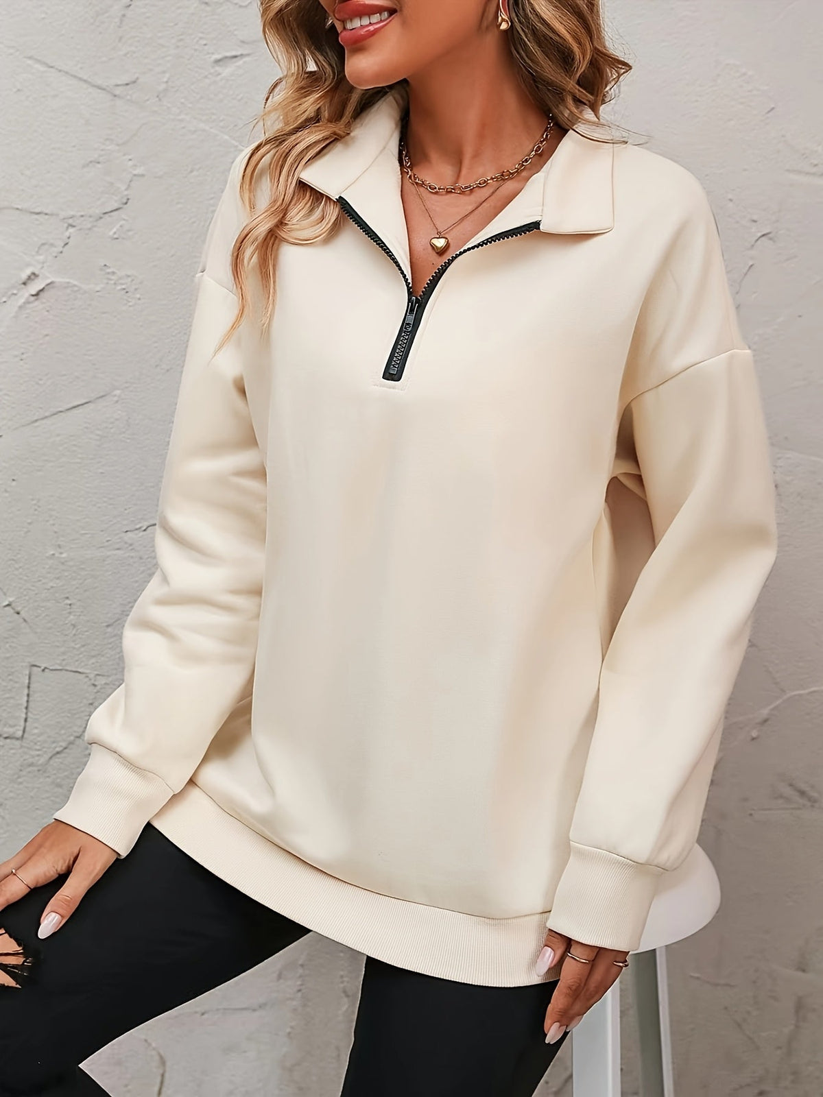 Belen Collared Half-Zip Sweatshirt