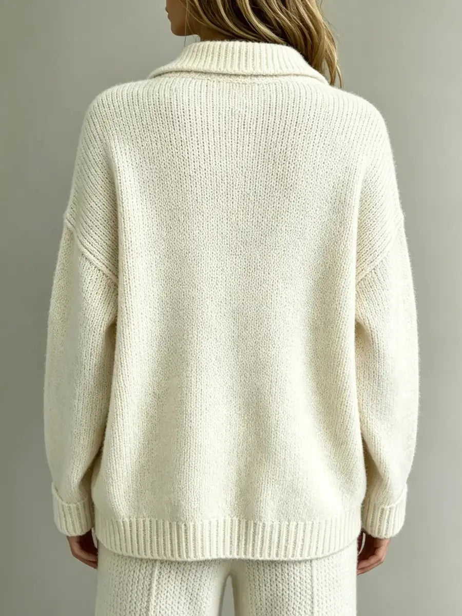 Matilde-Claire Gold Button Polo Sweater