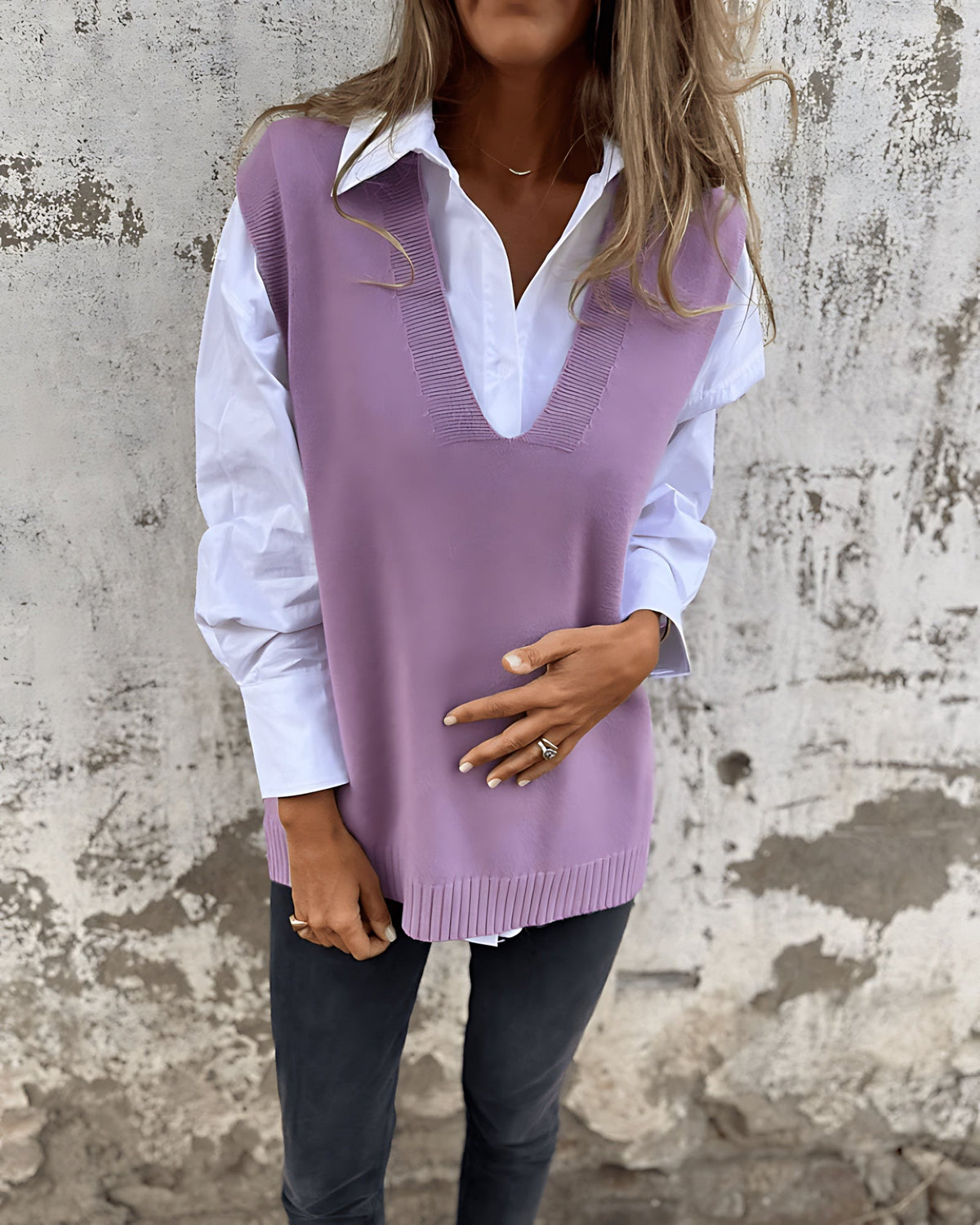 Signe-Hope Deep V Sweater Vest