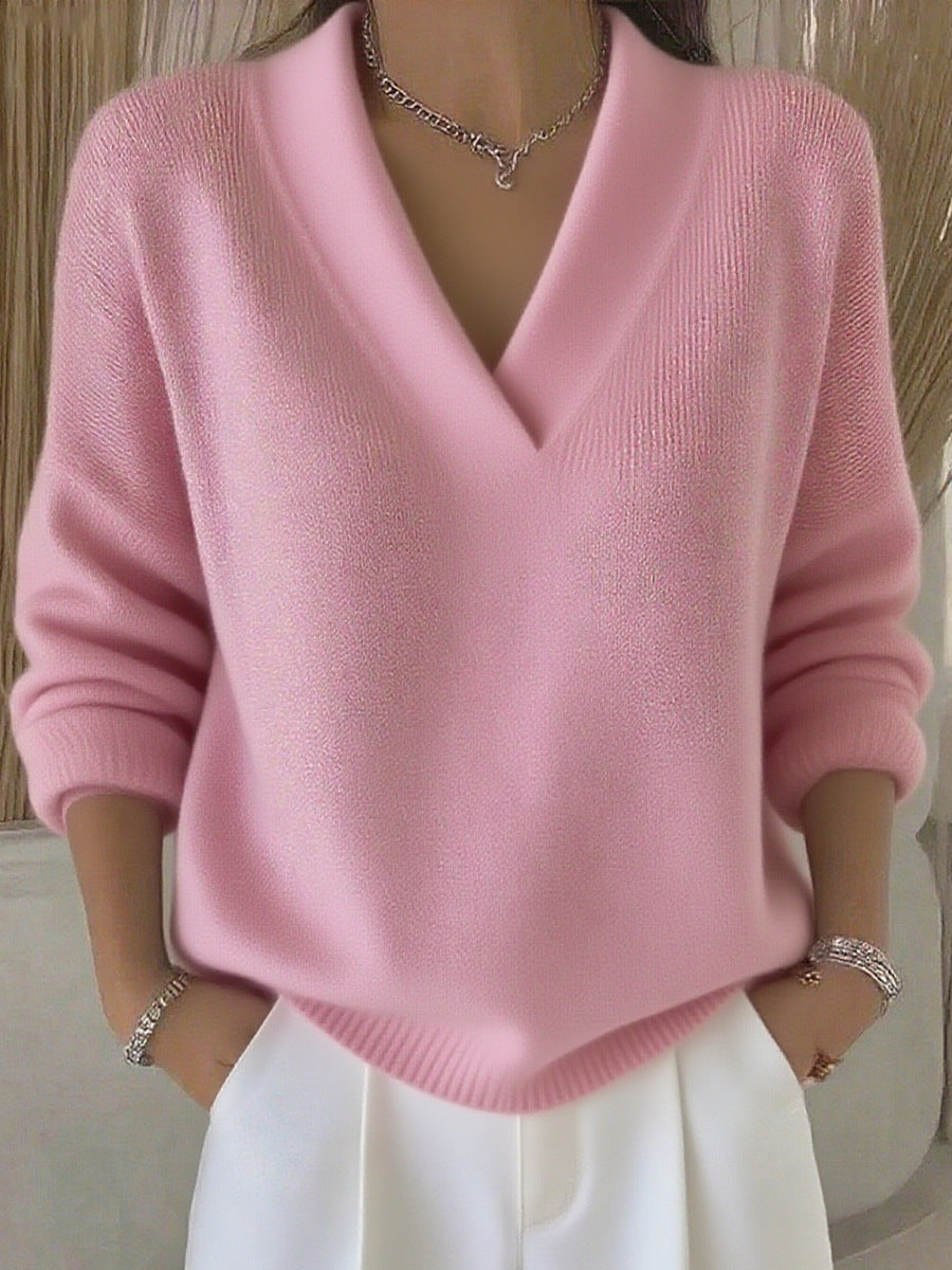 Etta Deep V-Neck Knit Sweater