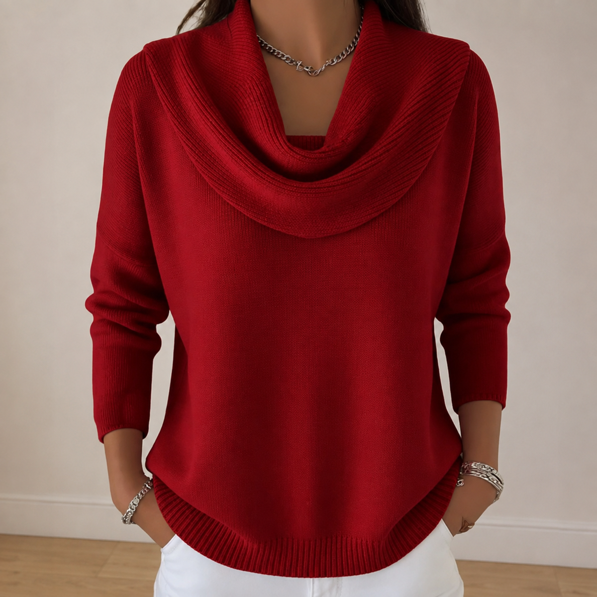 Nerys Draped Cowl Neck Sweater