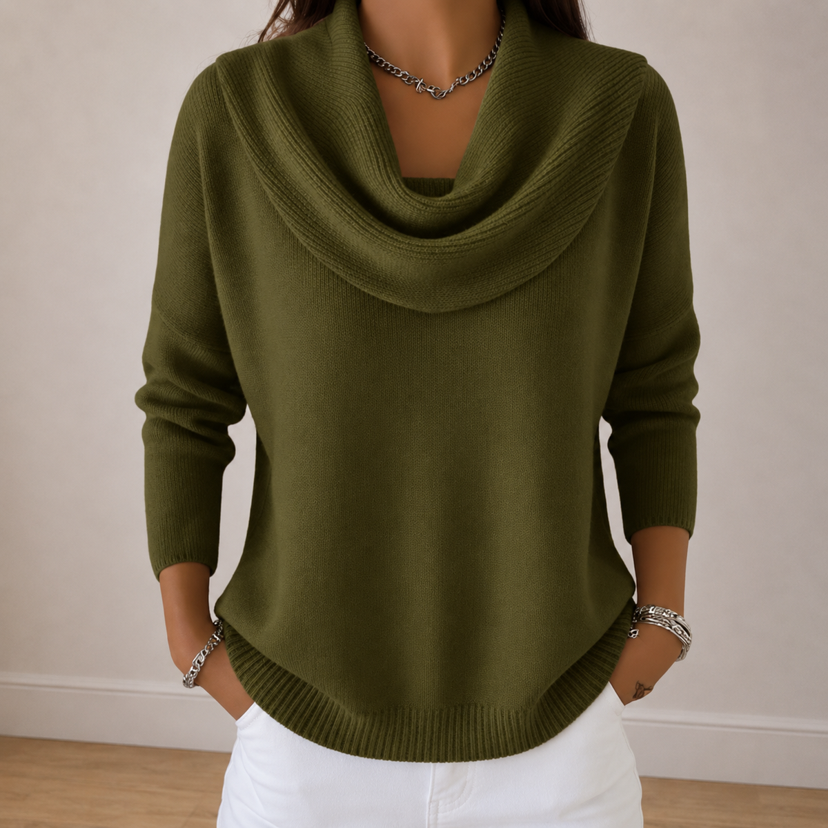 Nerys Draped Cowl Neck Sweater