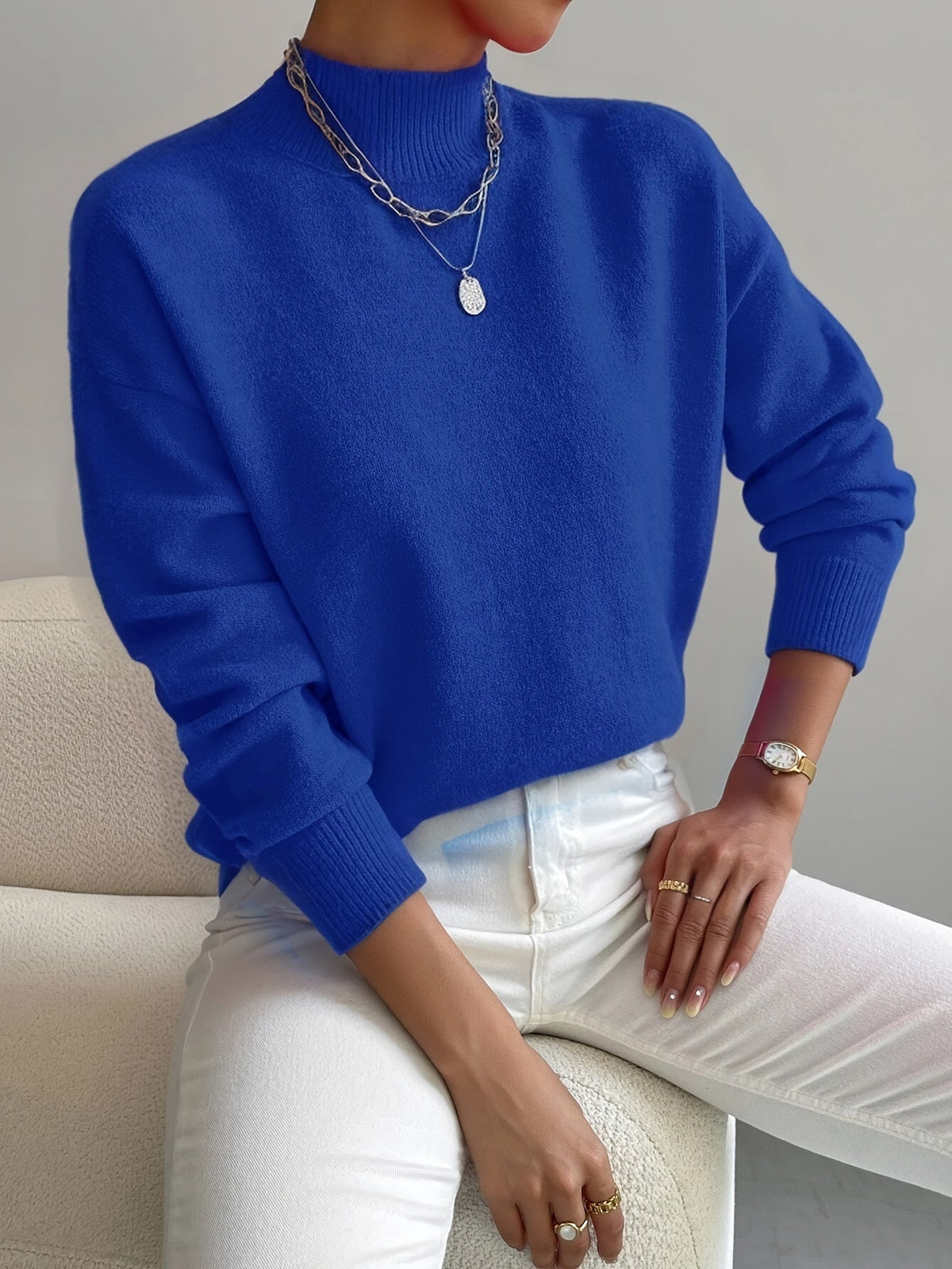 Willa-Dawn Mock Neck Knit Sweater