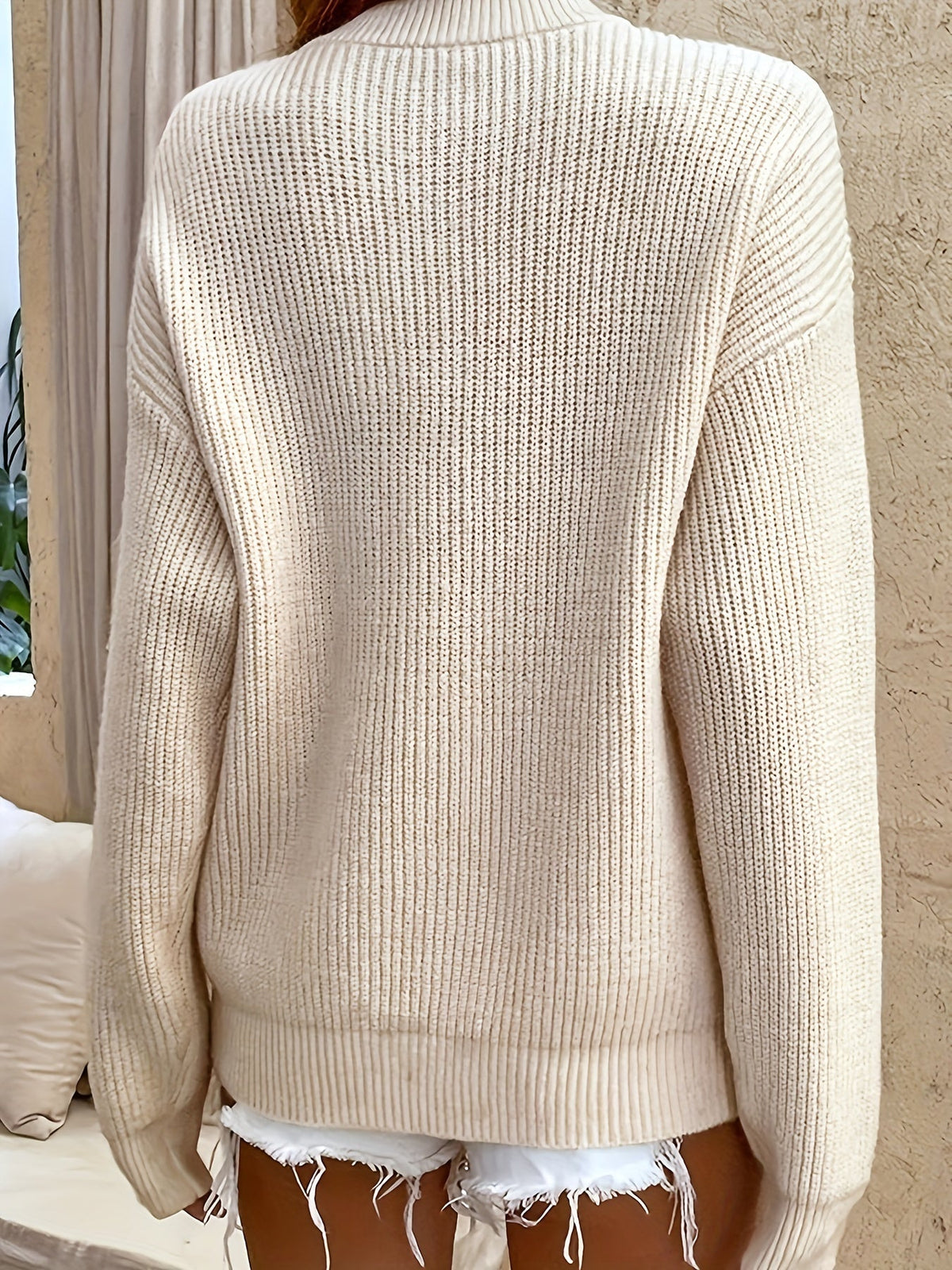 Cerys Ribbed Henley Sweater