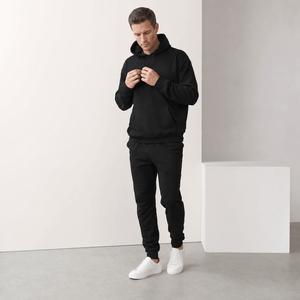 Romeo Brushed Fleece Hoodie – Midweight Drawstring Kangaroo Pockets Relaxed Pullover