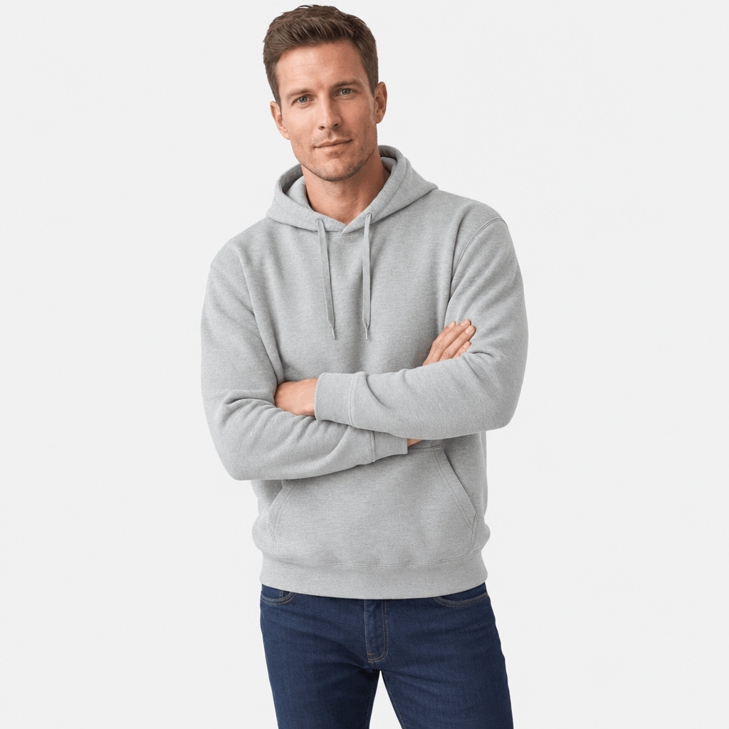 Romeo Brushed Fleece Hoodie – Midweight Drawstring Kangaroo Pockets Relaxed Pullover