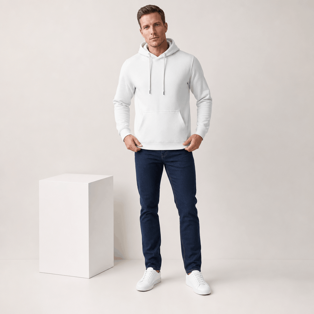 Romeo Brushed Fleece Hoodie – Midweight Drawstring Kangaroo Pockets Relaxed Pullover